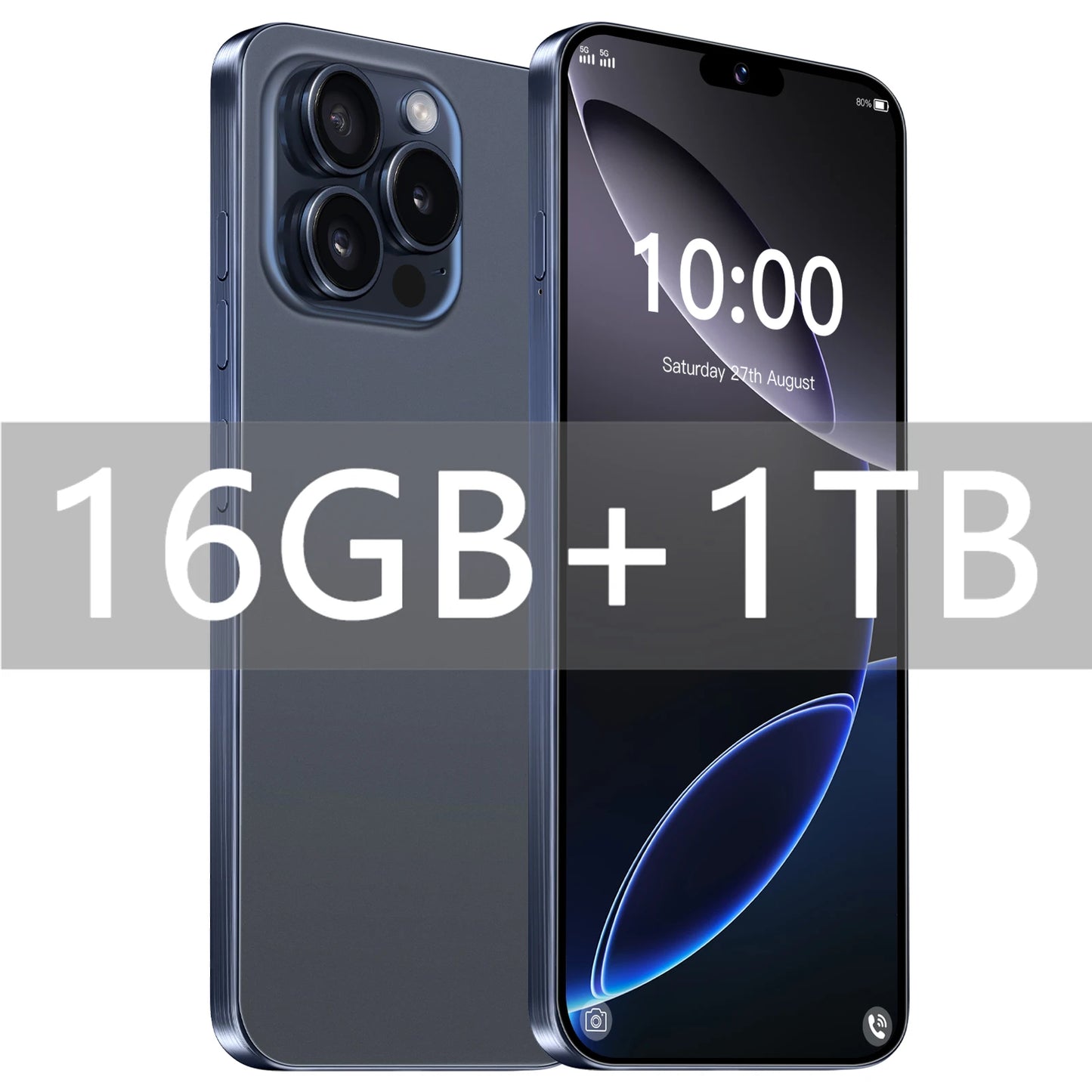 2025 Smartphone 22GB + 2TB pour 7.3 pouces I16 Pro Max plein écran 4G 5G téléphone portable 8000mAh téléphones mobiles Version mondiale