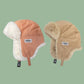 Winter Outdoor Men Russian Pilot Hat Women's Fashion Bomber Hat with Labeling Letter Cotton Faux Fur Soft Warm Trapper Ushanka