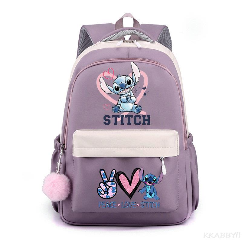 Lilo And Stitch Backpack Sweet Soft Large Capacity Student Schoolbag College Students Patchwork Laptop Simple Mochilas