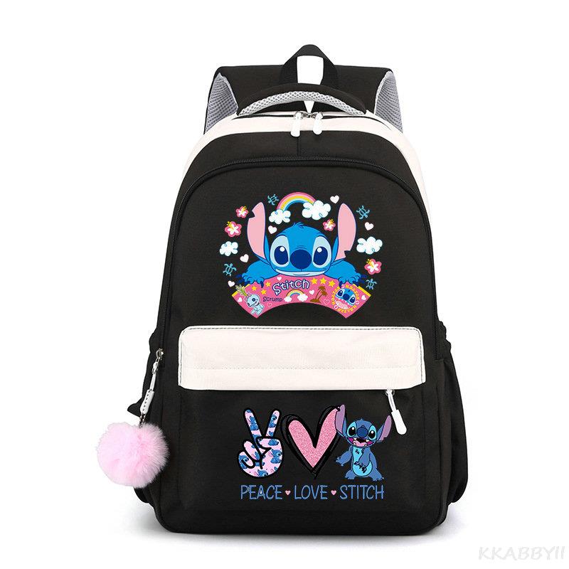 Lilo And Stitch Backpack Sweet Soft Large Capacity Student Schoolbag College Students Patchwork Laptop Simple Mochilas