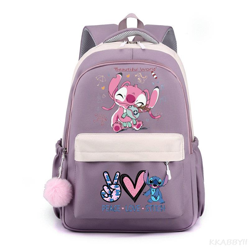 Lilo And Stitch Backpack Sweet Soft Large Capacity Student Schoolbag College Students Patchwork Laptop Simple Mochilas