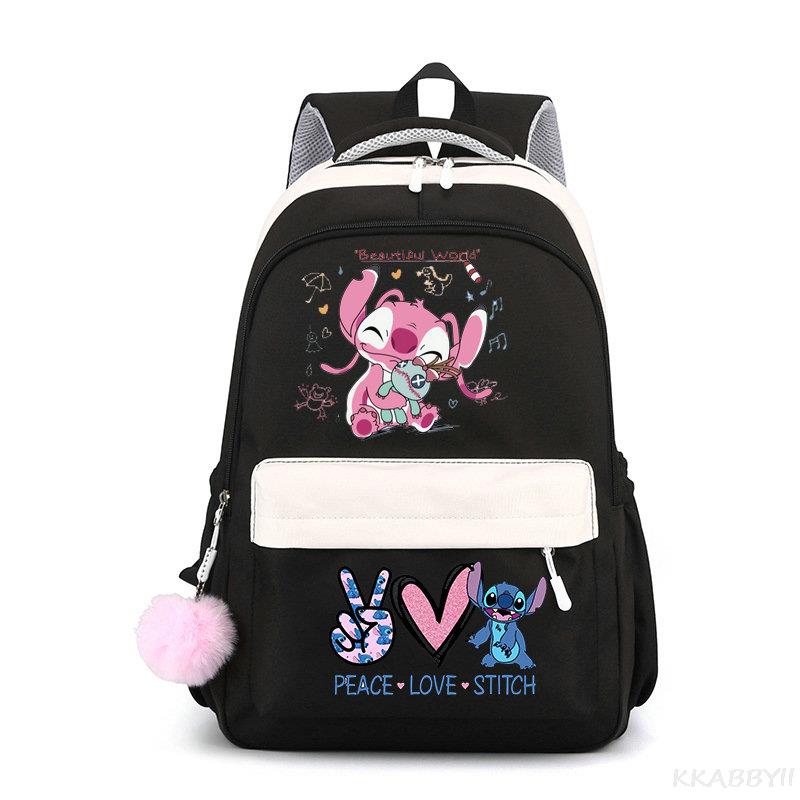 Lilo And Stitch Backpack Sweet Soft Large Capacity Student Schoolbag College Students Patchwork Laptop Simple Mochilas