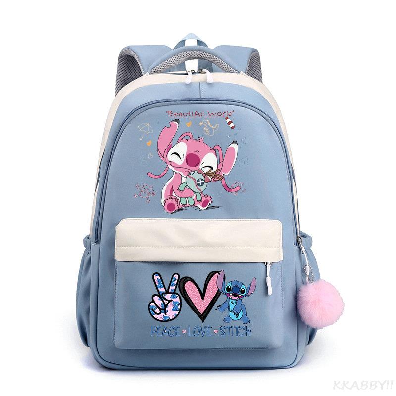 Lilo And Stitch Backpack Sweet Soft Large Capacity Student Schoolbag College Students Patchwork Laptop Simple Mochilas