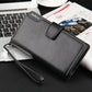 Men Wallet Cardholder Slim Coin Purse PU Lether Pocket Vintage Business Clutch Male Small Money Clip with Zipper Card Organizer