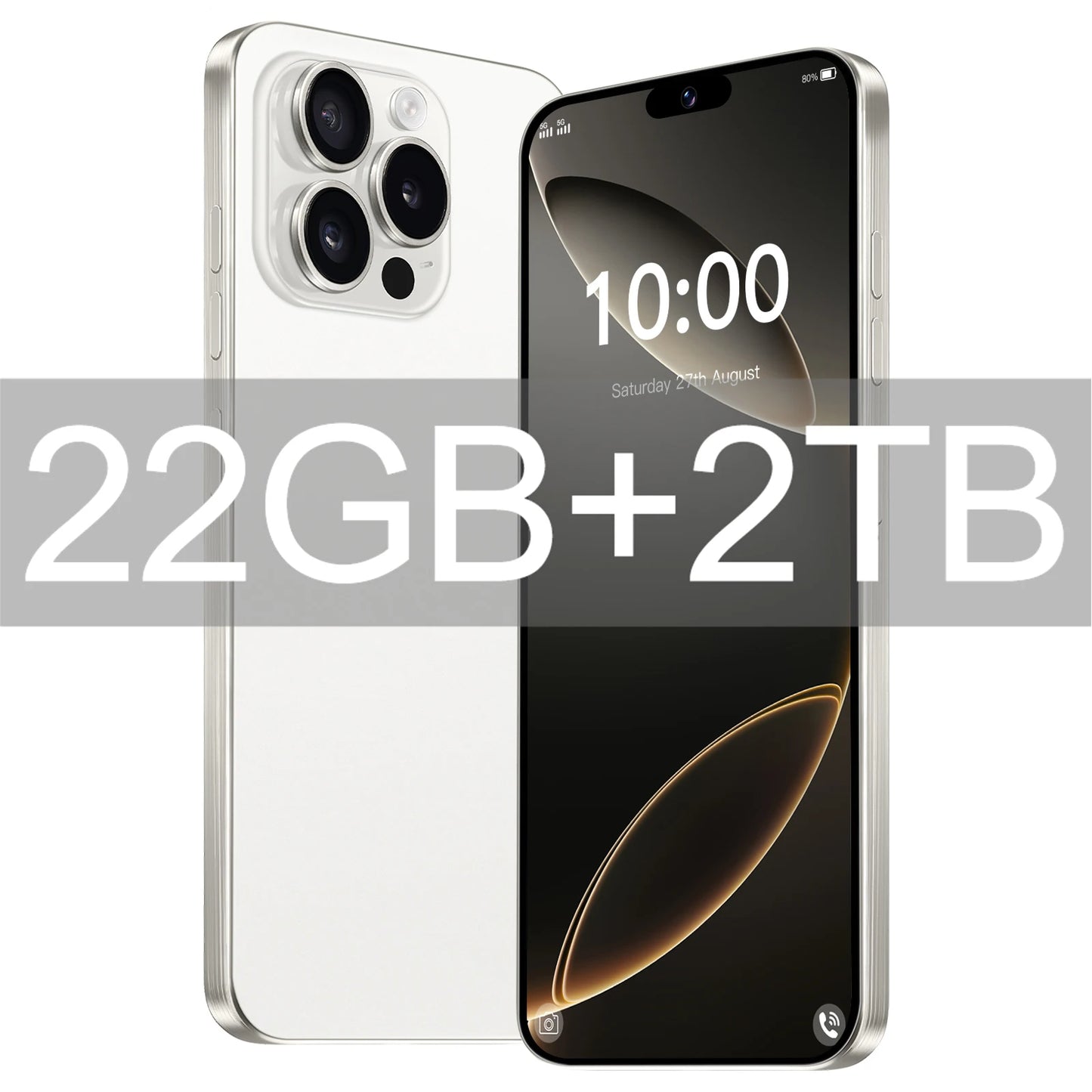 2025 Smartphone 22GB + 2TB pour 7.3 pouces I16 Pro Max plein écran 4G 5G téléphone portable 8000mAh téléphones mobiles Version mondiale