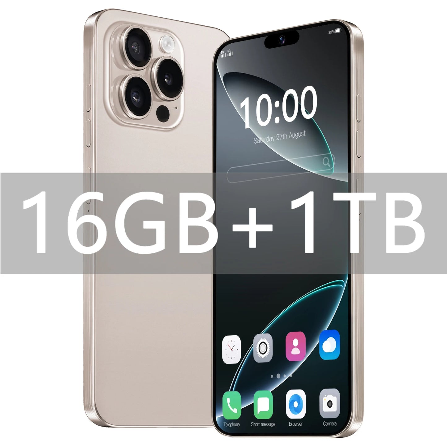 2025 Smartphone 22GB + 2TB pour 7.3 pouces I16 Pro Max plein écran 4G 5G téléphone portable 8000mAh téléphones mobiles Version mondiale