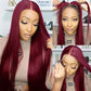 Burgundy Lace Front Wig 99j Bone Straight Human Hair Wigs for Women Pre Plucked 13x4 Brazilian Glueless Perruque Cheveux Humain