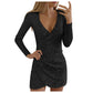 Women Fashion Sexy Solid Color Leeveless Short Sleeve Mini Dress