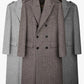 Classic herringbone pattern ultra long wool coat for men with double breasted British fashion thickened down jacket for men