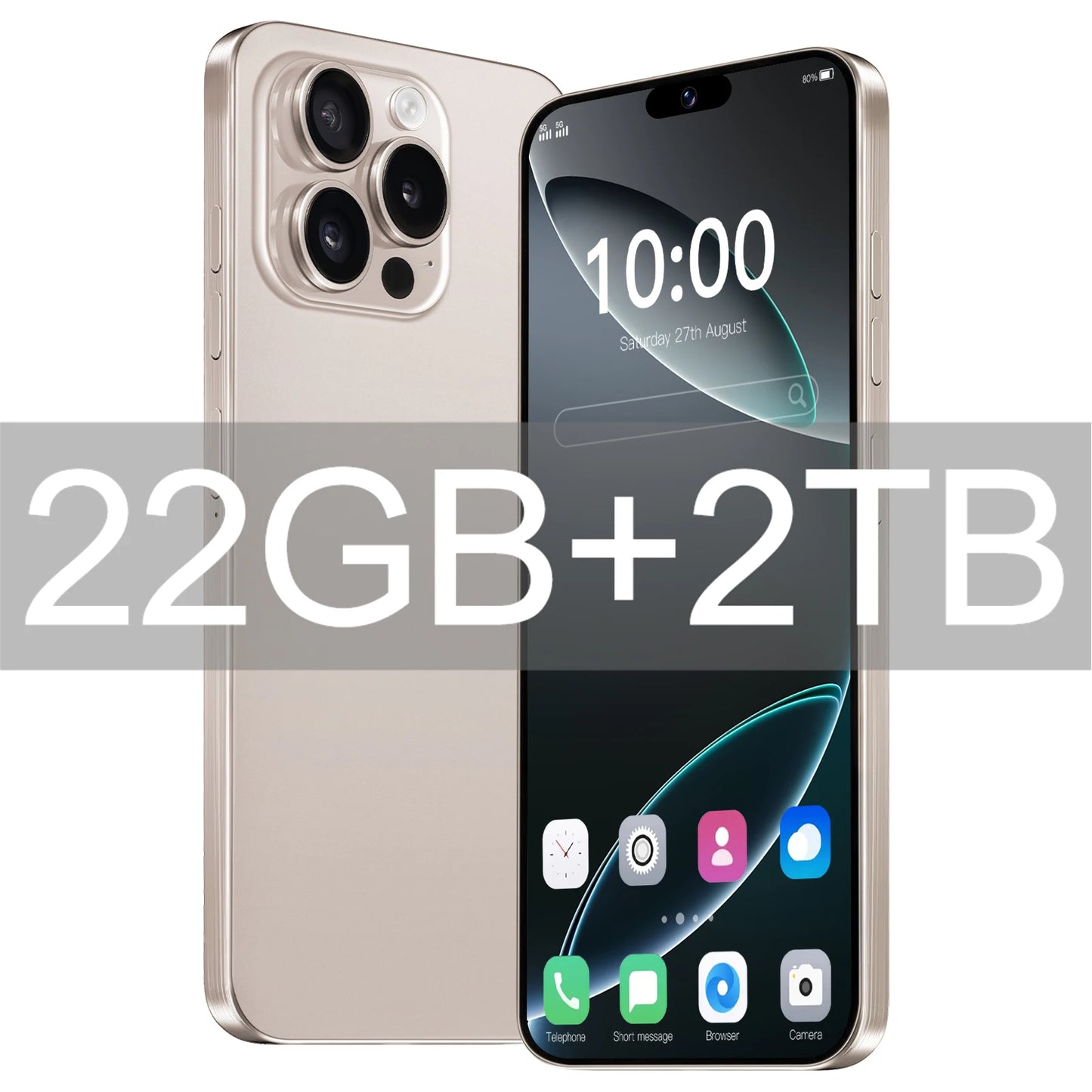 2025 Smartphone 22GB + 2TB pour 7.3 pouces I16 Pro Max plein écran 4G 5G téléphone portable 8000mAh téléphones mobiles Version mondiale