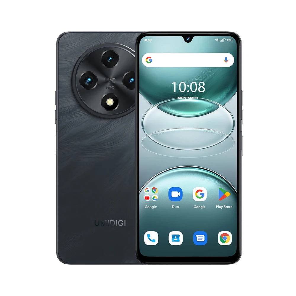 [Première mondiale] UMIDIGI G100 Smartphone Android 14 NFC 6.9 "120Hz 128GB 50MP Triple caméra 6000mAh batterie 20W charge double SIM