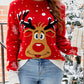 Christmas Sweater Women Vintage Cartoon Print Knitted Pullover Autumn Winter Long Sleeve Warm Thicken Knitwear Casual Jumpers