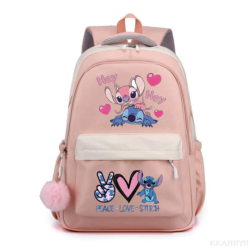 Lilo And Stitch Backpack Sweet Soft Large Capacity Student Schoolbag College Students Patchwork Laptop Simple Mochilas