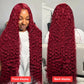 Deep Wave 99J Burgundy Lace Front Wigs Human Hair 13x6 Lace Frontal Wig 13x4 Transparent Brazilian Colored Water Wave Hair Wigs