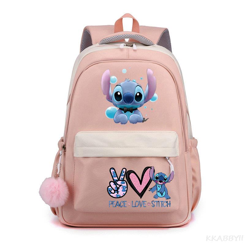 Lilo And Stitch Backpack Sweet Soft Large Capacity Student Schoolbag College Students Patchwork Laptop Simple Mochilas