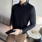 Fashion Spliced Design Fake-2Pieces Sweaters For Men Clothing Business Casual Slim Fit Pull Homme Formal Wear Pullovers Black