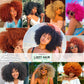 LIZZY Short Afro Kinky Curly Wigs With Bangs For Black Women African Synthetic Ombre Brown Cosplay Wig High Temperature Glueless