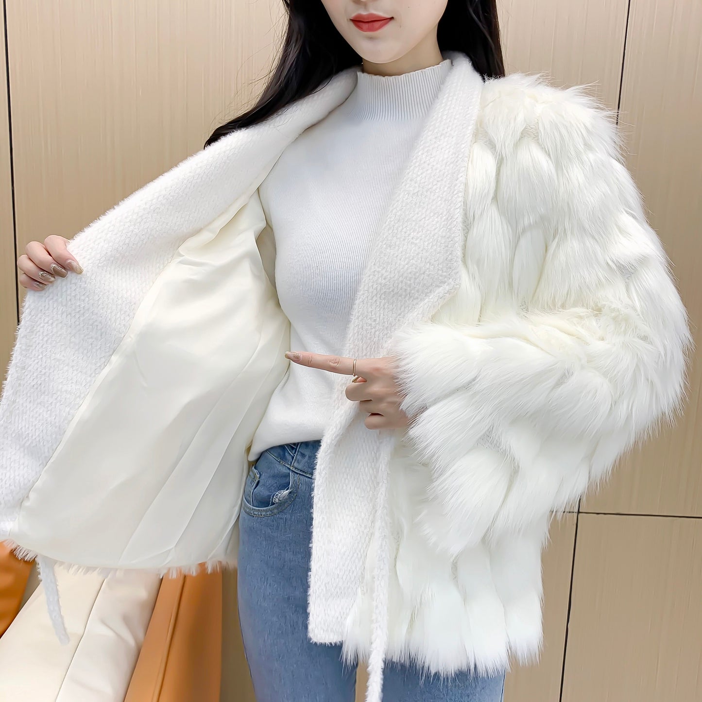 FANIECES New In Winter Faux Fur Coat Women Loose Patchwork Fur Overcoat Party Leather Fur Jacket Tops manteau femme hiver