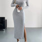 Elegant Party Dresses For Women 2023 Dress Autumn Winter Stretchy Long Sleeved Slim Vintage Basic Knit Dress Robe Y2k Vestido