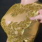 Sexy Bright Silver Gold Rhinestones Velvet Dress Crystals Outfit Birthday Celebrate Wedding Costume Performance Dresses