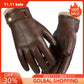 Winter Sheepskin Warm Outdoor Sports Driving Leather Gloves Premium Sense Men Plus Fleece Windproof Comfort Soft