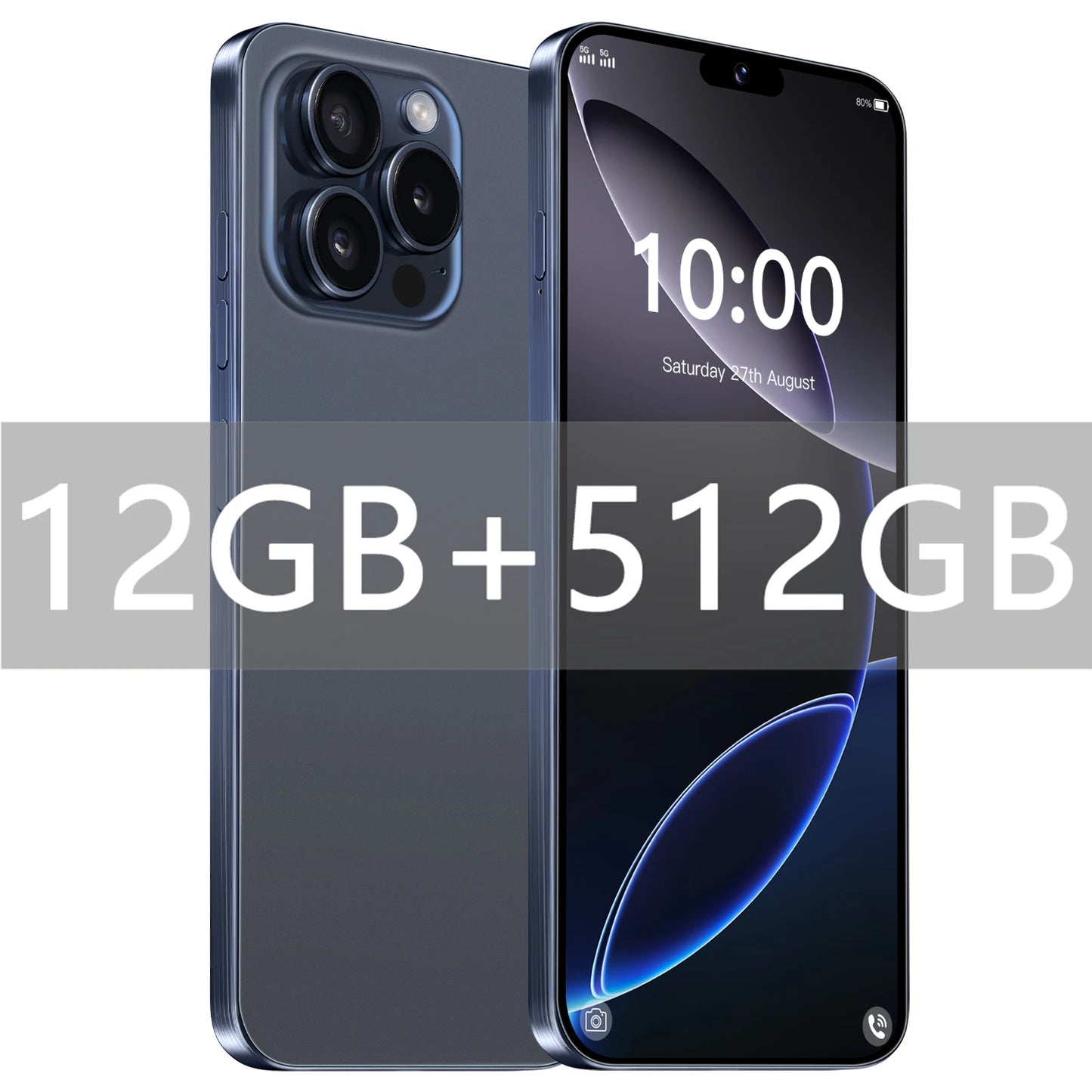 2025 Smartphone 22GB + 2TB pour 7.3 pouces I16 Pro Max plein écran 4G 5G téléphone portable 8000mAh téléphones mobiles Version mondiale