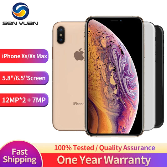 Téléphone portable d'origine Apple iPhone XS/XS Max 4G LTE 5.8 "4GB RAM 64GB/256GB ROM 12MP + 7MP téléphone portable hexa-core XS Smartphone