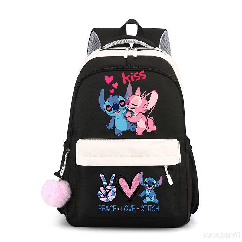 Lilo And Stitch Backpack Sweet Soft Large Capacity Student Schoolbag College Students Patchwork Laptop Simple Mochilas