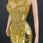 Sexy Bright Silver Gold Rhinestones Velvet Dress Crystals Outfit Birthday Celebrate Wedding Costume Performance Dresses