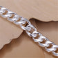 New High-end Women's Mens Fine S925 Sterling Silver Bracelet Fashion Jewelry Gift Men's 10MM Square Beautiful Gem