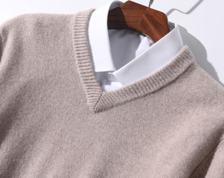 Super 100% Cashmere Sweater 2021 Men Pullover Autumn Winter Warm Classic V-neck Sweaters Male Jumper Jersey Hombre Pull Homme