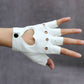 Women Leather Gloves Fashion Fingerless Star Hollow Gloves Party Show Breathable Half Finger Mittens Women gants moto