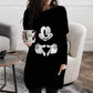 Disney Minnie Mickey Mouse Print Long T shirts Autumn Women Loose Pocket Femme Tops Cartoon Tshirt Long sleeve Ladies t-shirt