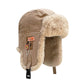 Winter Outdoor Men Russian Pilot Hat Women's Fashion Bomber Hat with Labeling Letter Cotton Faux Fur Soft Warm Trapper Ushanka