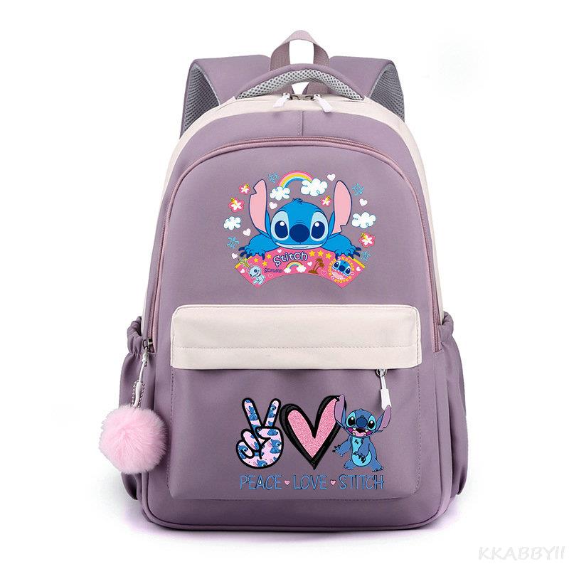 Lilo And Stitch Backpack Sweet Soft Large Capacity Student Schoolbag College Students Patchwork Laptop Simple Mochilas