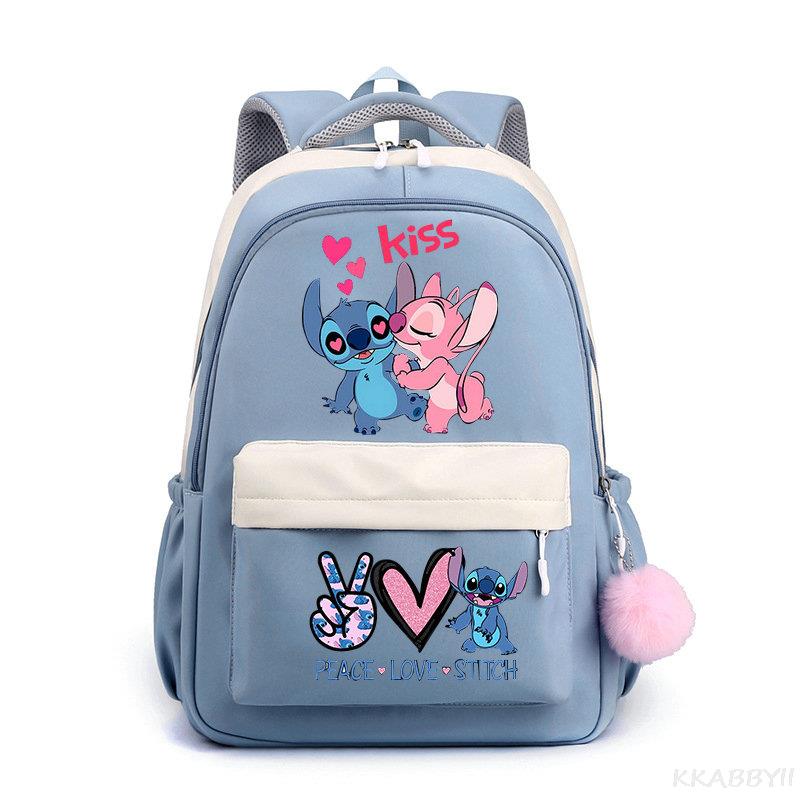 Lilo And Stitch Backpack Sweet Soft Large Capacity Student Schoolbag College Students Patchwork Laptop Simple Mochilas