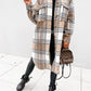 Women Winter Woolen Coats Female Plaid Print Retro Warm Thick Long Jacket Outercoats Korean Style Outwear Manteau Femme Hiver