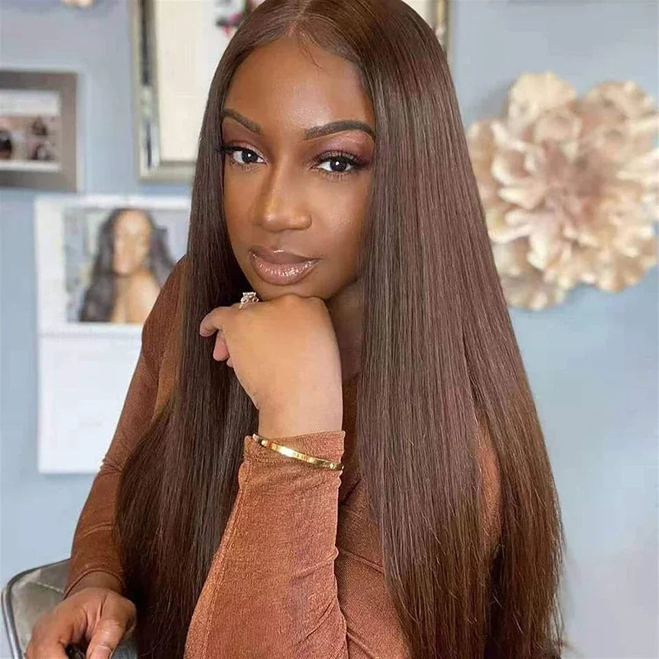 Straight Lace Frontal Wigs Human Hair Wigs for Women Brazilian 13x4 Lace Front Human Hair Wig Brown Perruque Cheveux Humains