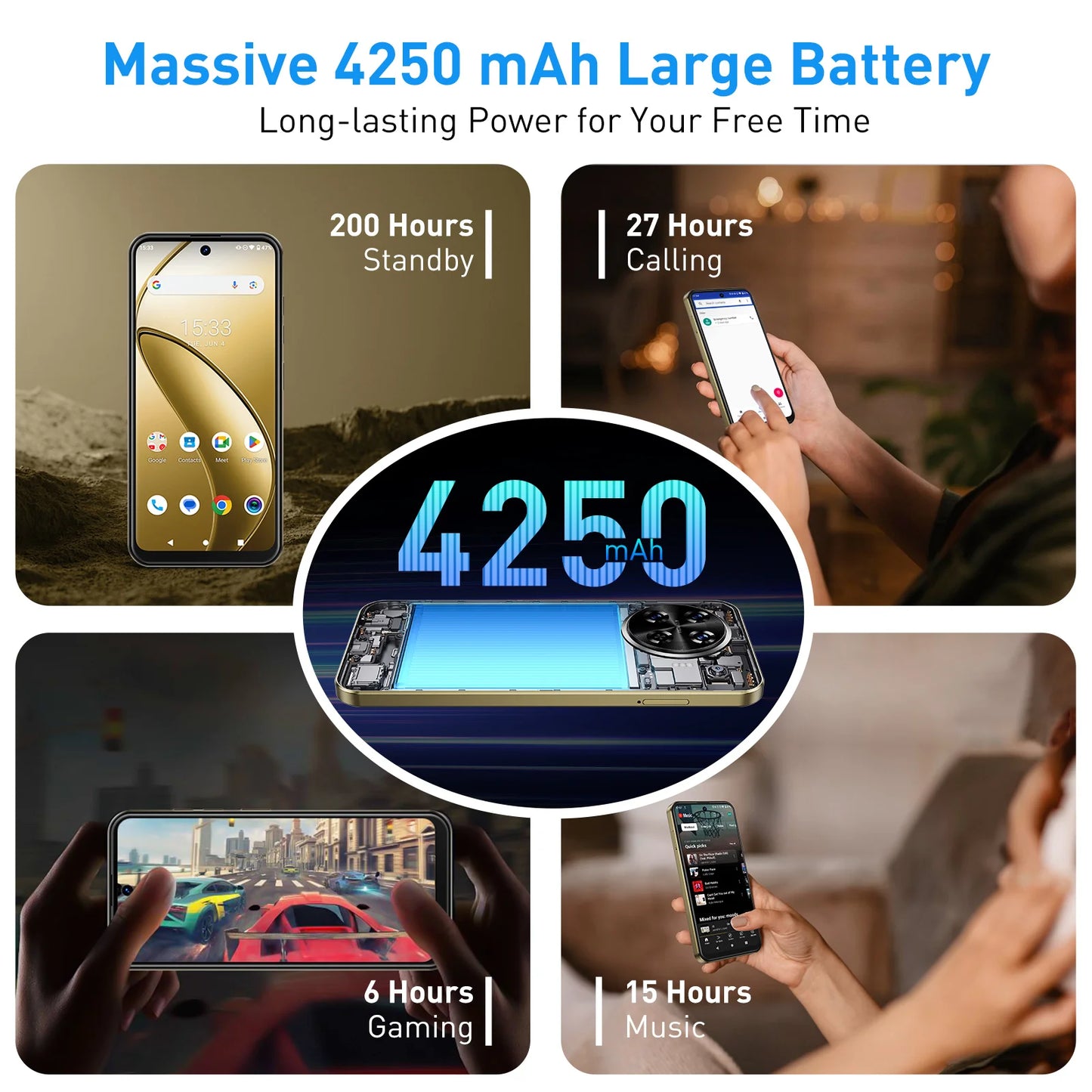XGODY Smartphone 4G avec écran HD de 6,5 pouces, ROM 3 + 64 Go, 4250 mAh, 13 MP, téléphones mobiles Quad Core double SIM, visage débloqué
