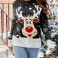 Christmas Sweater Women Vintage Cartoon Print Knitted Pullover Autumn Winter Long Sleeve Warm Thicken Knitwear Casual Jumpers