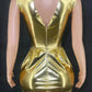 Sexy Bright Silver Gold Rhinestones Velvet Dress Crystals Outfit Birthday Celebrate Wedding Costume Performance Dresses