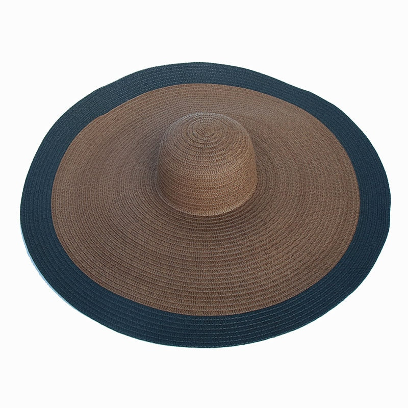 foldable women oversized hat 70cm diameter large brim summer sun beach hats wholesale