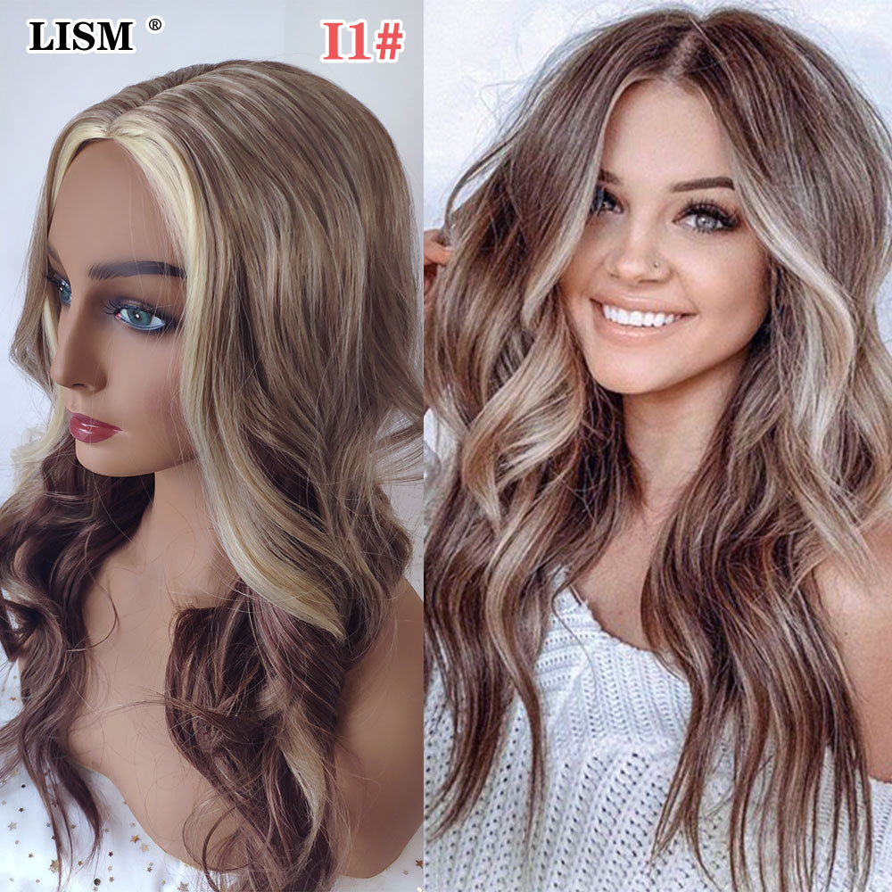 New Wigs for Women Synthetic Pastel Long Layered Wig Perruque Blonde Bigoudis Cheveux Pour Femme Peruki Damskie Naturalne