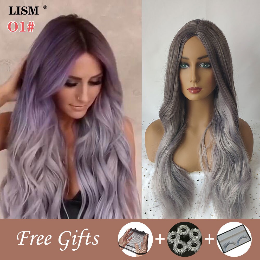 New Wigs for Women Synthetic Pastel Long Layered Wig Perruque Blonde Bigoudis Cheveux Pour Femme Peruki Damskie Naturalne