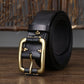 Vintage Leather Belts Brass Buckles Men Belt Ceinture Homme Retro Mens Cowskin Belts Pin Buckle