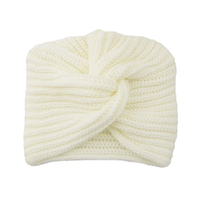 Women&#39;s Knitted Turban Hat Bohemia Cashmere Cross Wrap Head Lndian  Wool   Bonnet Turbante Cap