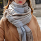 Winter 100% Wool Scarf for Women Neck Warmer Cashmere Shawls and Wraps Echarpe Pashmina Ladies Plaid Wool Scarves Foulard Femme