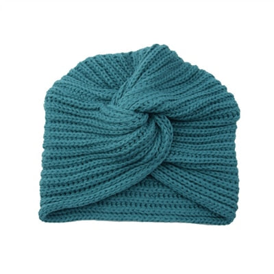 Women&#39;s Knitted Turban Hat Bohemia Cashmere Cross Wrap Head Lndian  Wool   Bonnet Turbante Cap