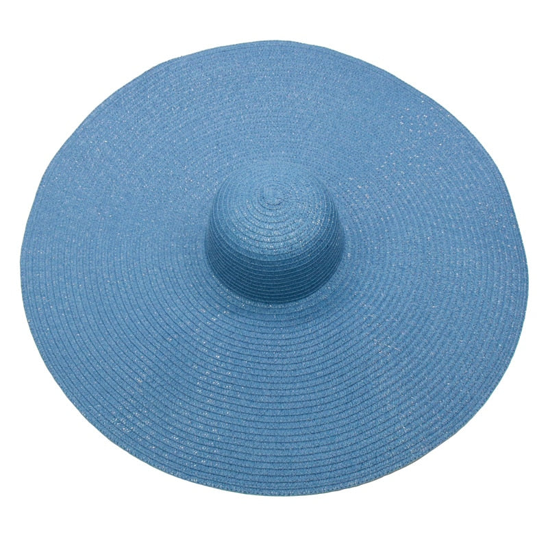 foldable women oversized hat 70cm diameter large brim summer sun beach hats wholesale