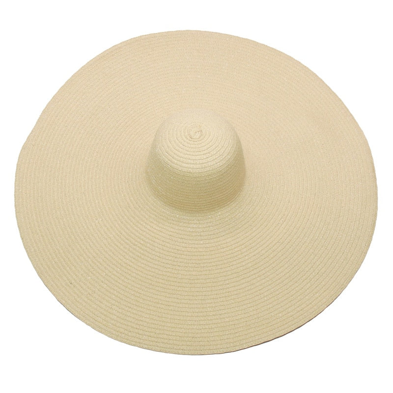 foldable women oversized hat 70cm diameter large brim summer sun beach hats wholesale